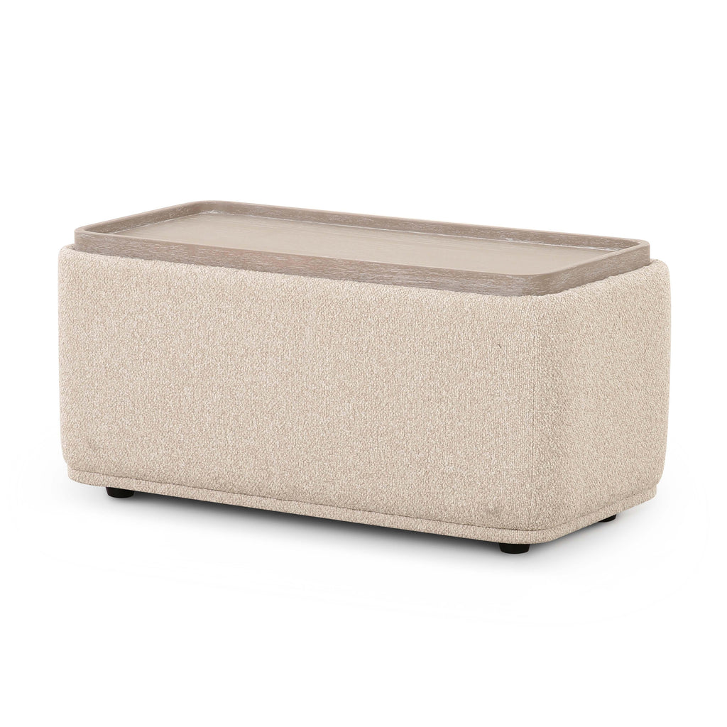 Sylvie Cream Performance Boucle Ottoman Table