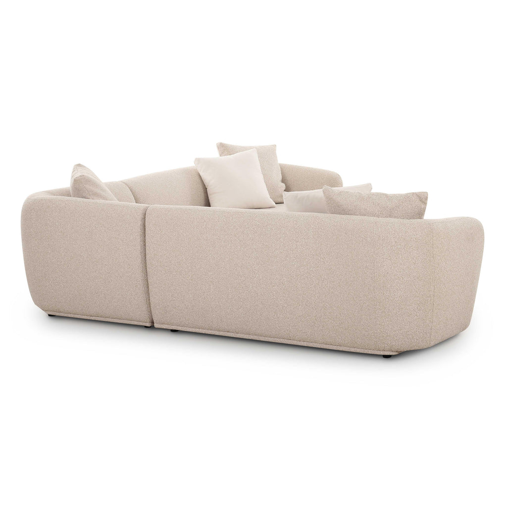Sylvie 3-Piece Cream Performance Boucle L-Shaped Sectional