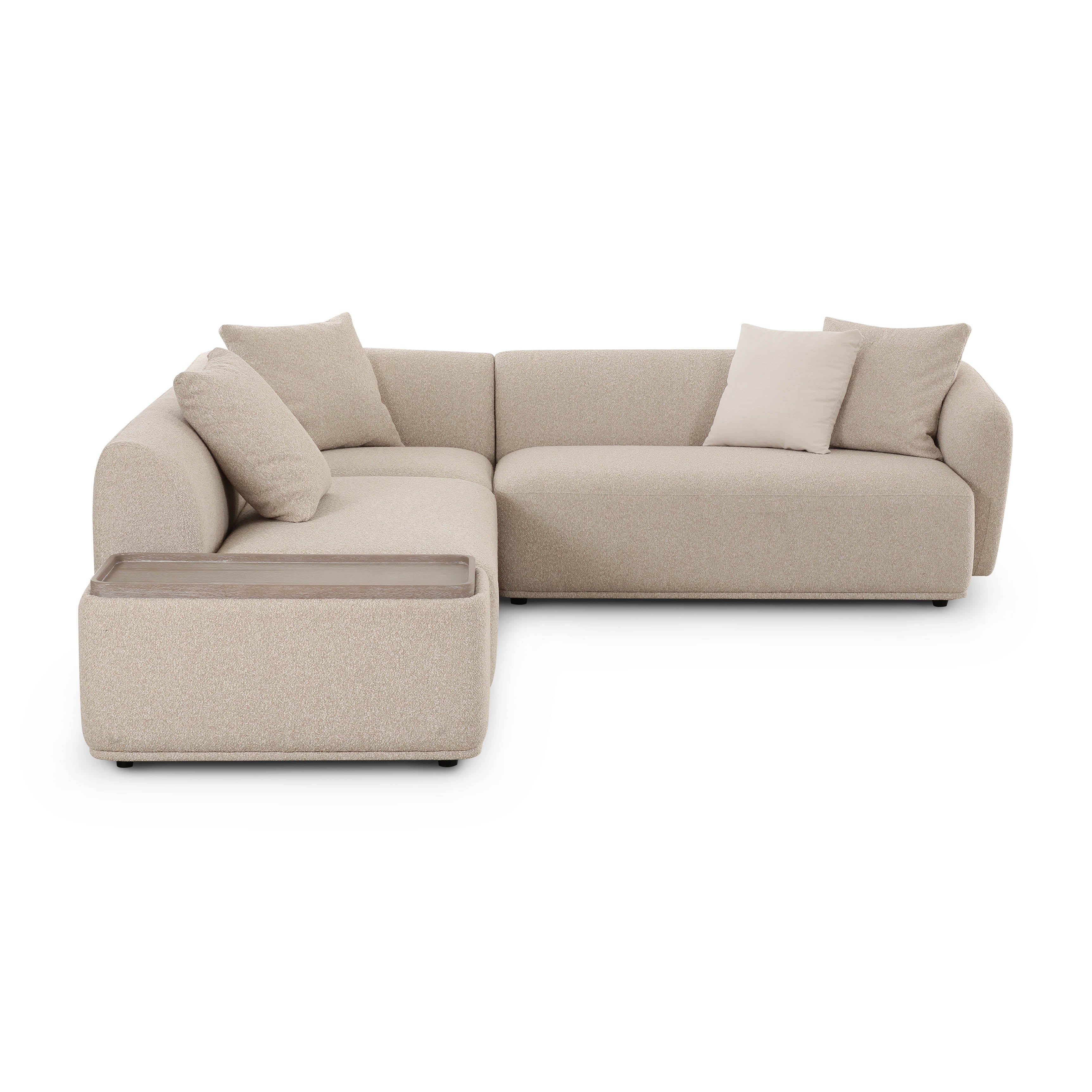 Sylvie 4-Piece Cream Performance Boucle Chaise Sectional