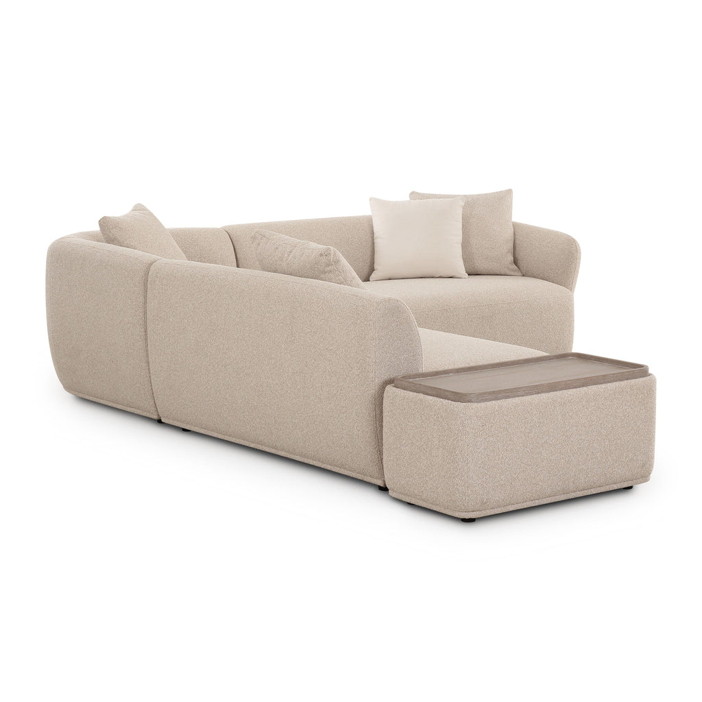 Sylvie 4-Piece Cream Performance Boucle Chaise Sectional