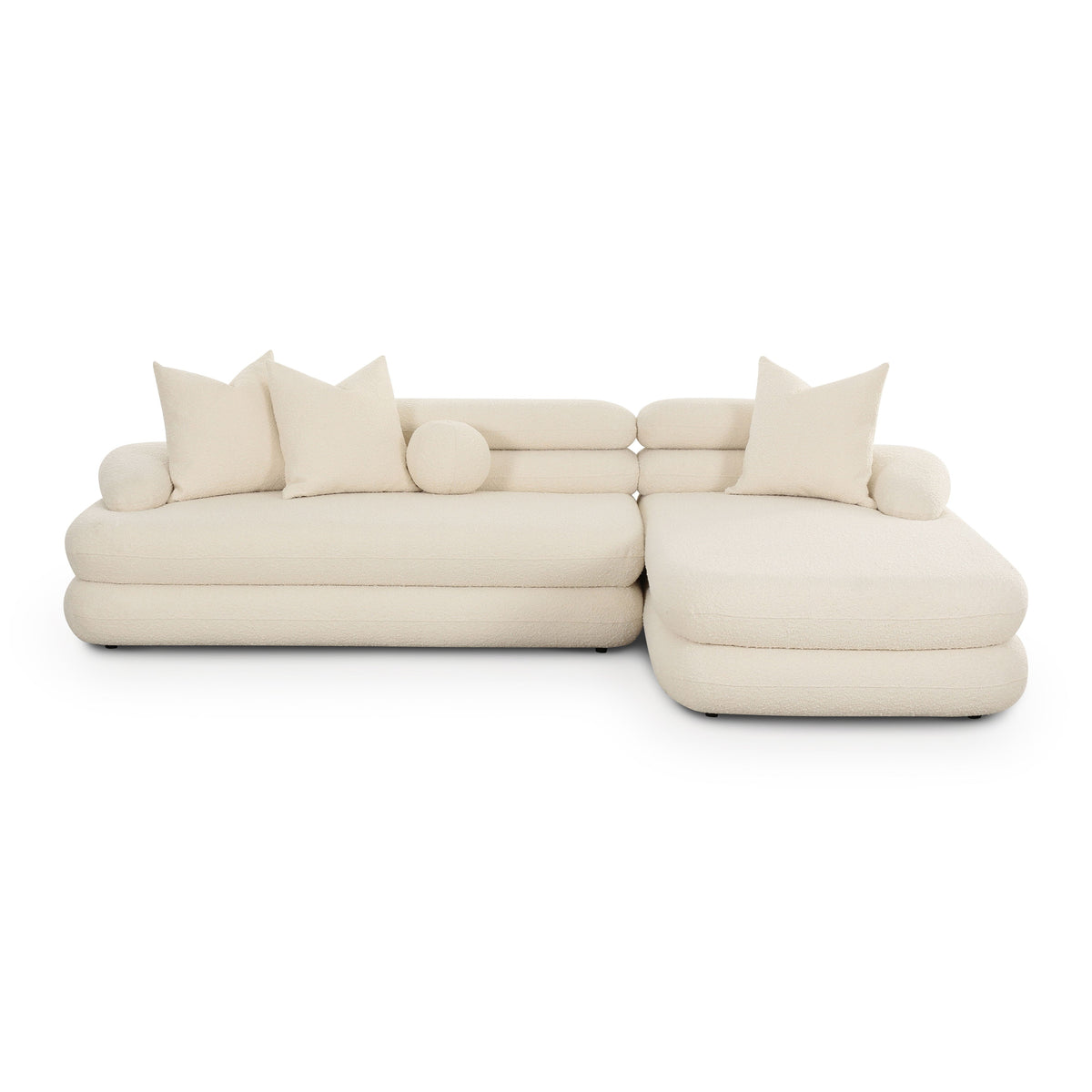 Lulu 2-Piece Cream Performance Boucle L-Shaped Sectional