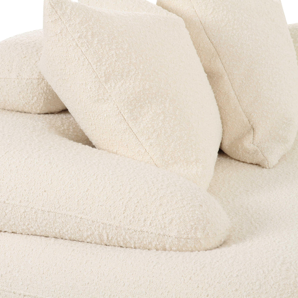 Lulu 3-Piece Cream Performance Boucle Modular Curved L-Sectional