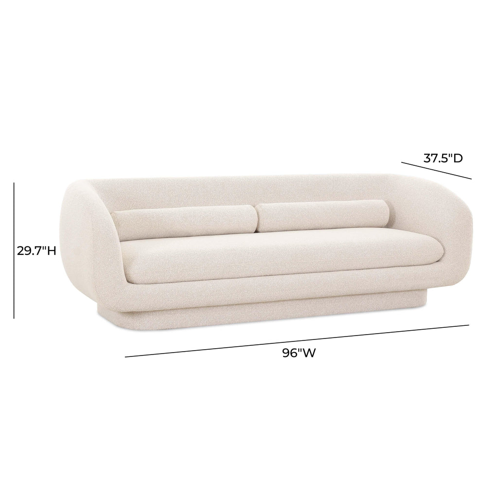 Simone 96" Cream Performance Boucle Sofa