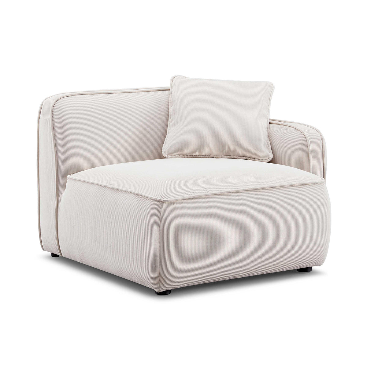 Travie Performance Corduroy Velvet RAF Corner Chair — White Sand null