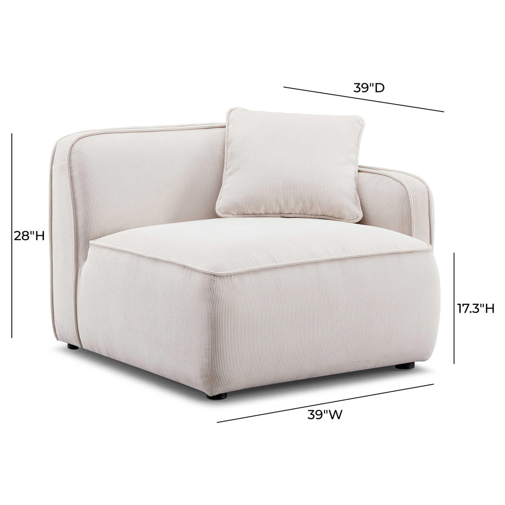 Travie Performance Corduroy Velvet RAF Corner Chair