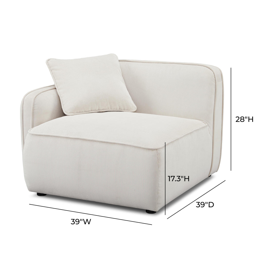 Travie Performance Corduroy Velvet LAF Corner Chair