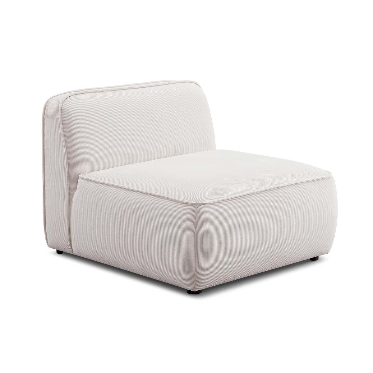 Travie Performance Corduroy Velvet Armless Chair — White Sand null