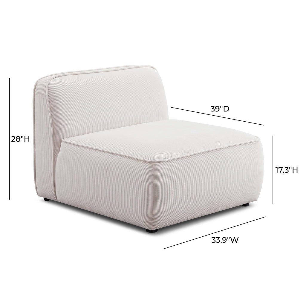 Travie Performance Corduroy Velvet Armless Chair