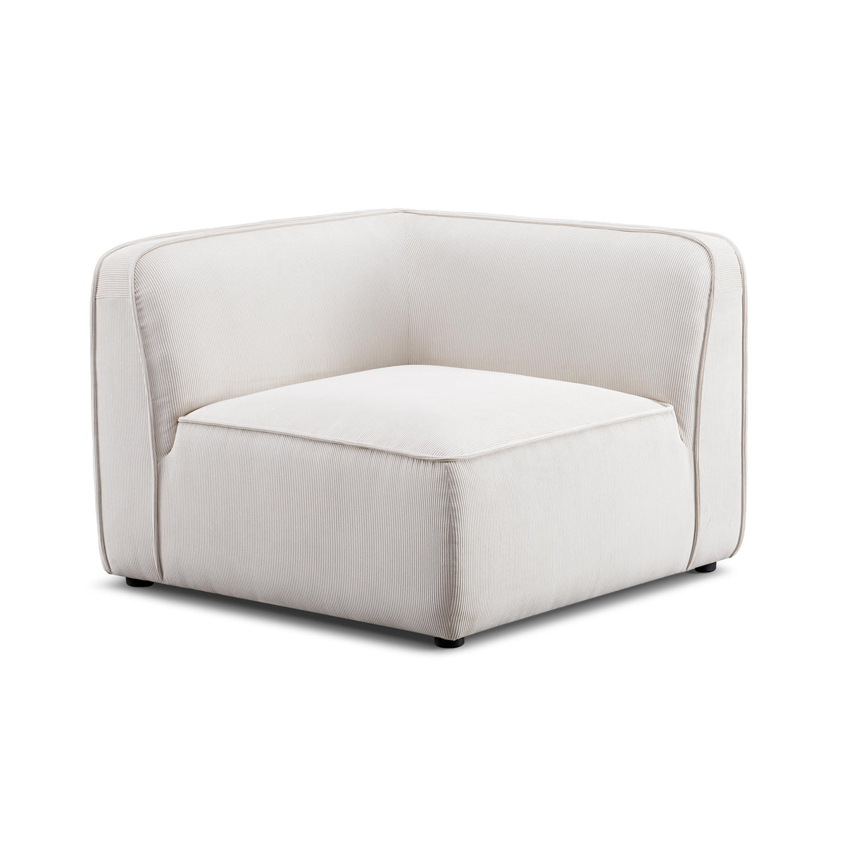 Travie Performance Corduroy Velvet Corner Chair — White Sand null