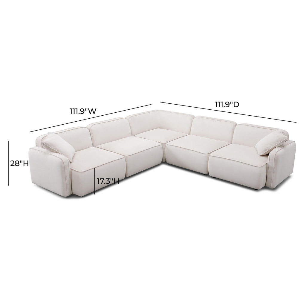 Travie 5-Piece Performance Corduroy Velvet Modular L-Sectional