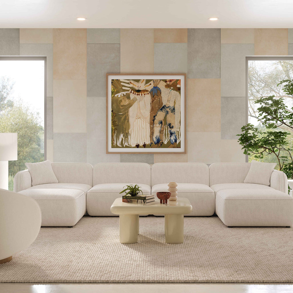 Travie 6-Piece Performance Corduroy Velvet Modular U-Sectional