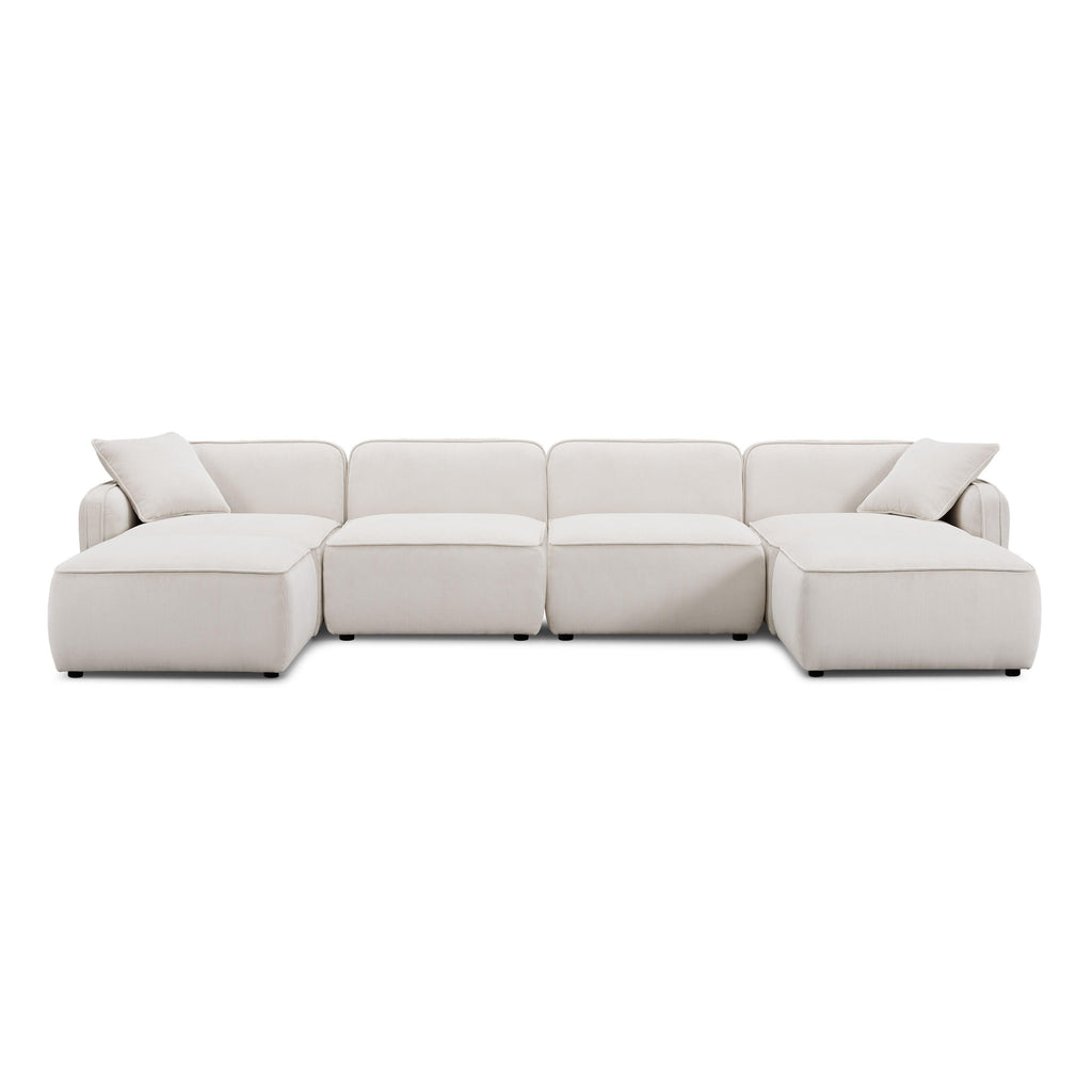 Travie 6-Piece Performance Corduroy Velvet Modular U-Sectional