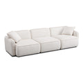 Travie 112" Performance Corduroy Velvet Modular Sofa — White Sand null