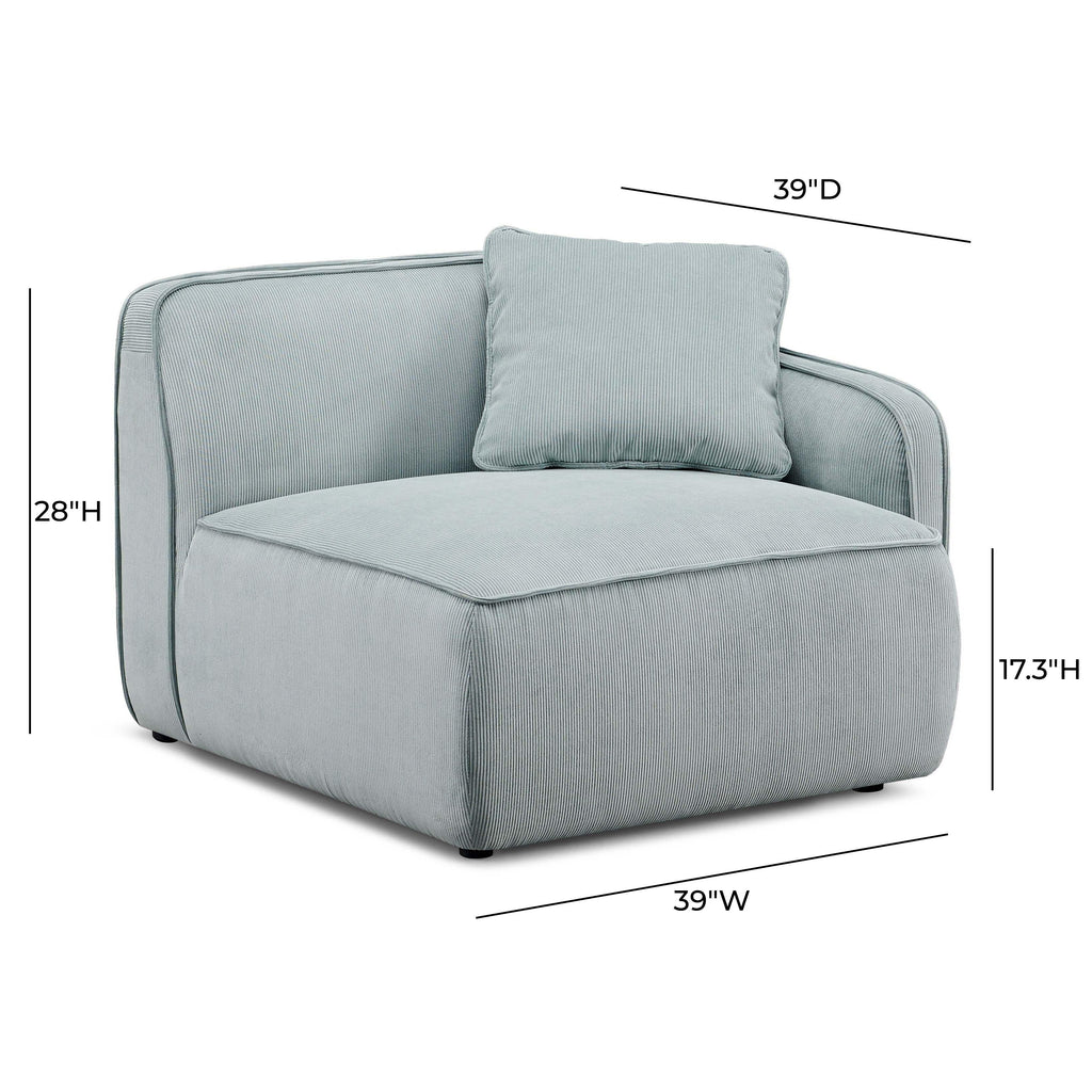 Travie Performance Corduroy Velvet RAF Corner Chair