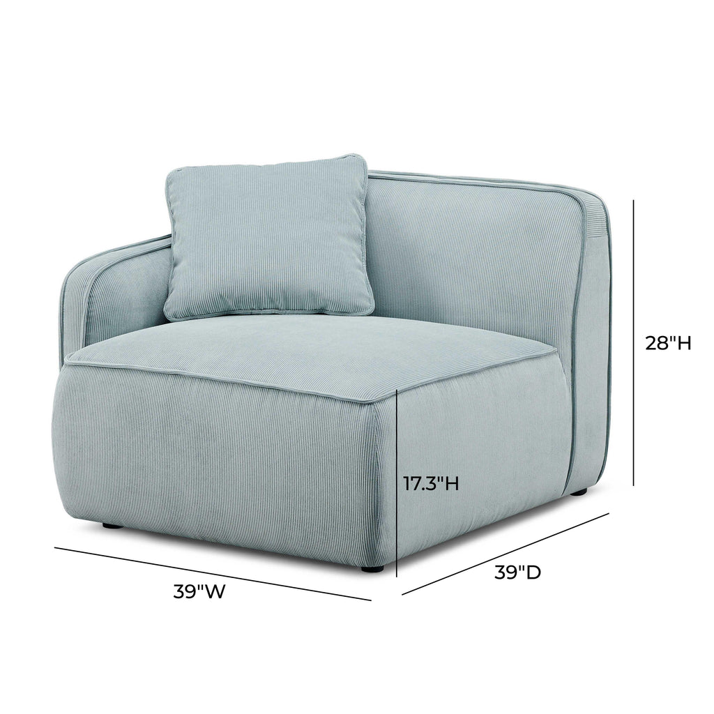 Travie Performance Corduroy Velvet LAF Corner Chair