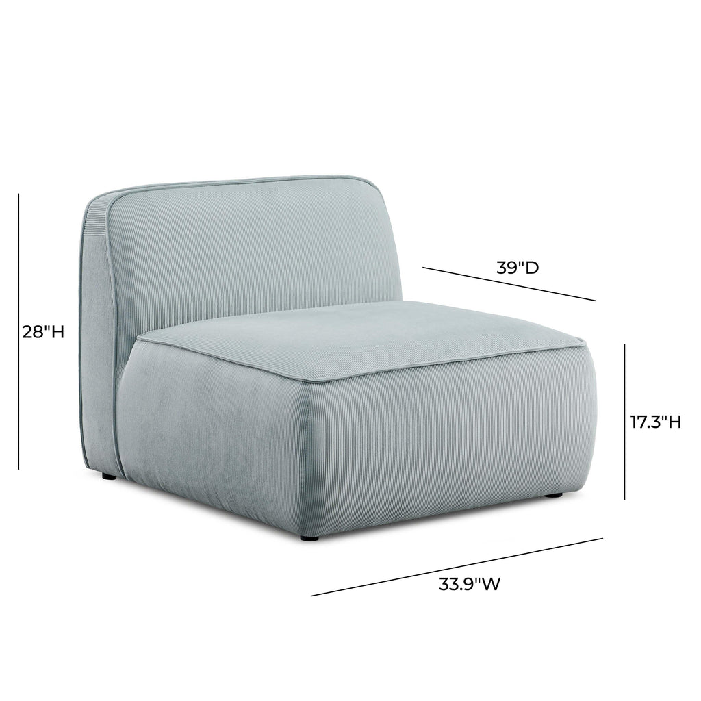 Travie Performance Corduroy Velvet Armless Chair