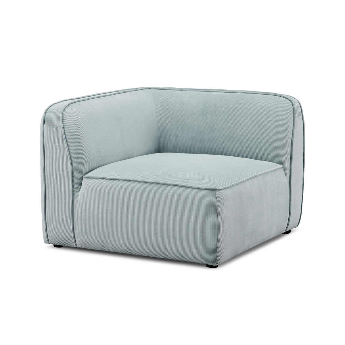 Travie Performance Corduroy Velvet Corner Chair — Sea Blue null