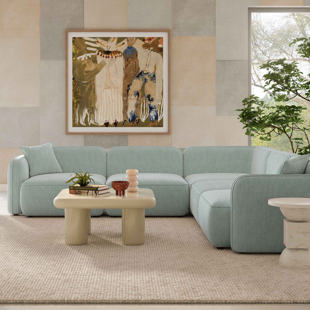 Travie 5-Piece Performance Corduroy Velvet Modular L-Sectional