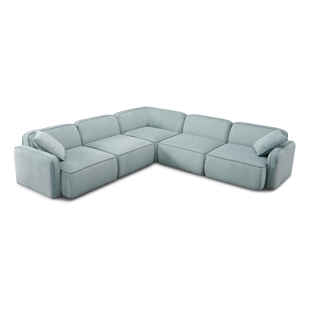 Travie 5-Piece Performance Corduroy Velvet Modular L-Sectional