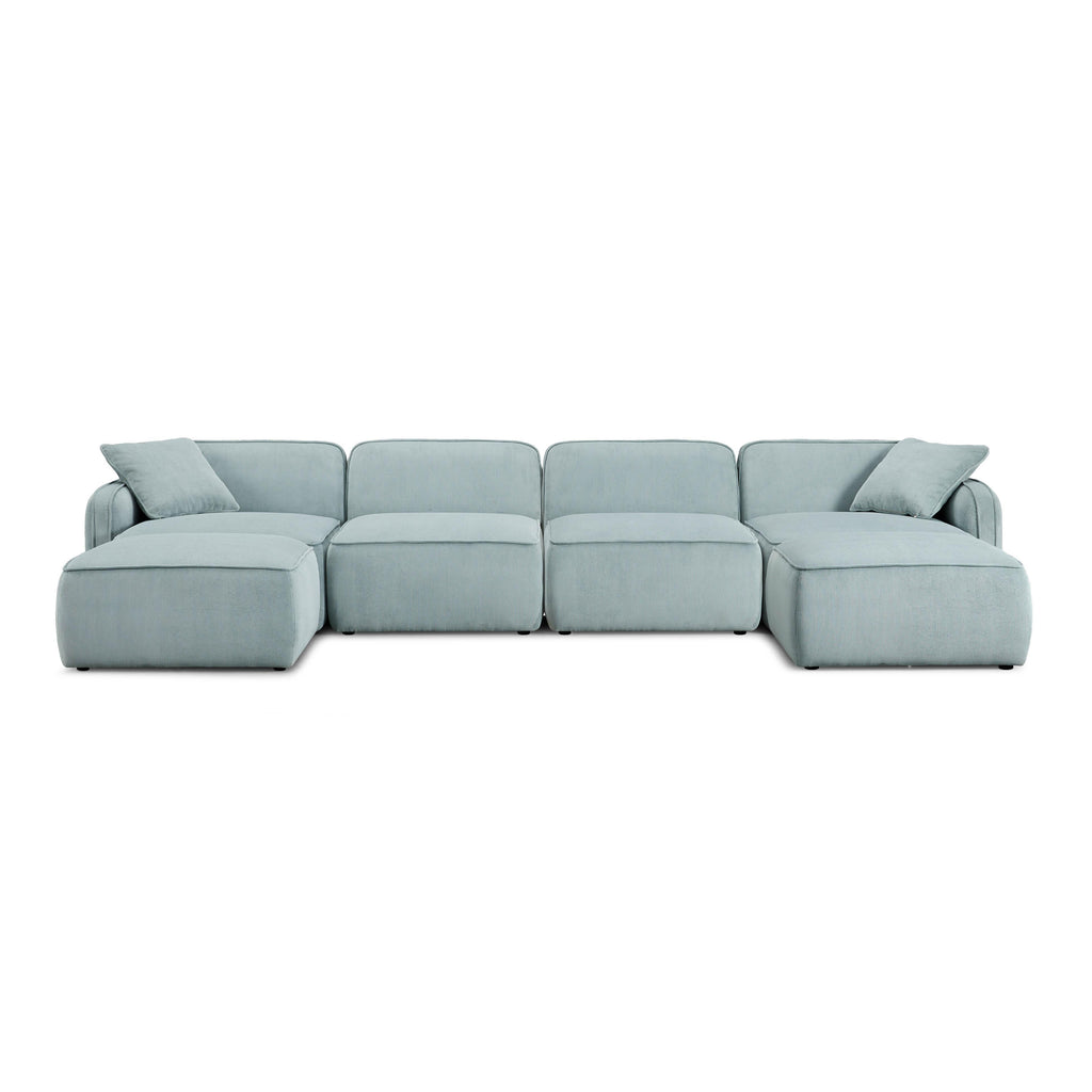 Travie 6-Piece Performance Corduroy Velvet Modular U-Sectional