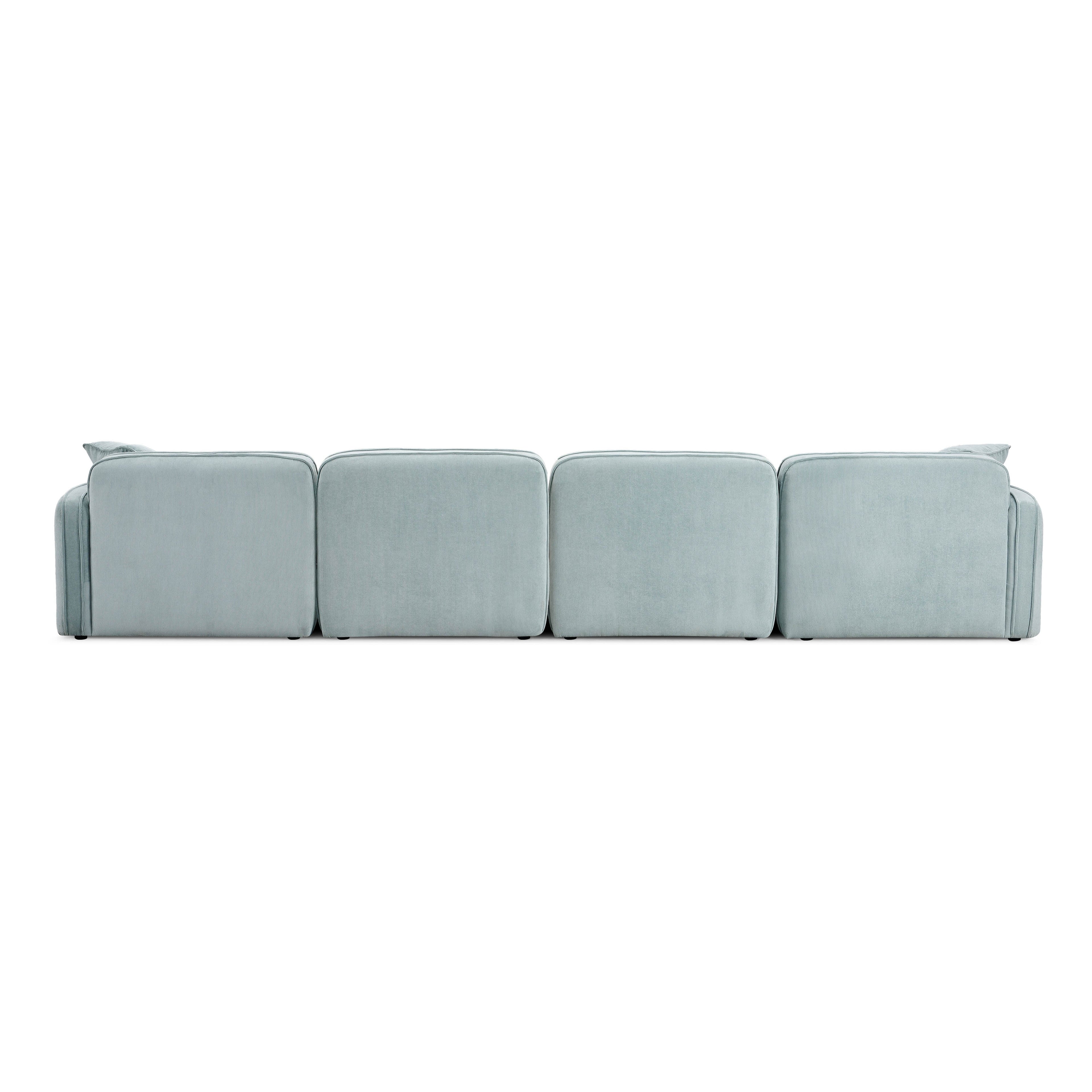 Travie 6-Piece Performance Corduroy Velvet Modular U-Sectional