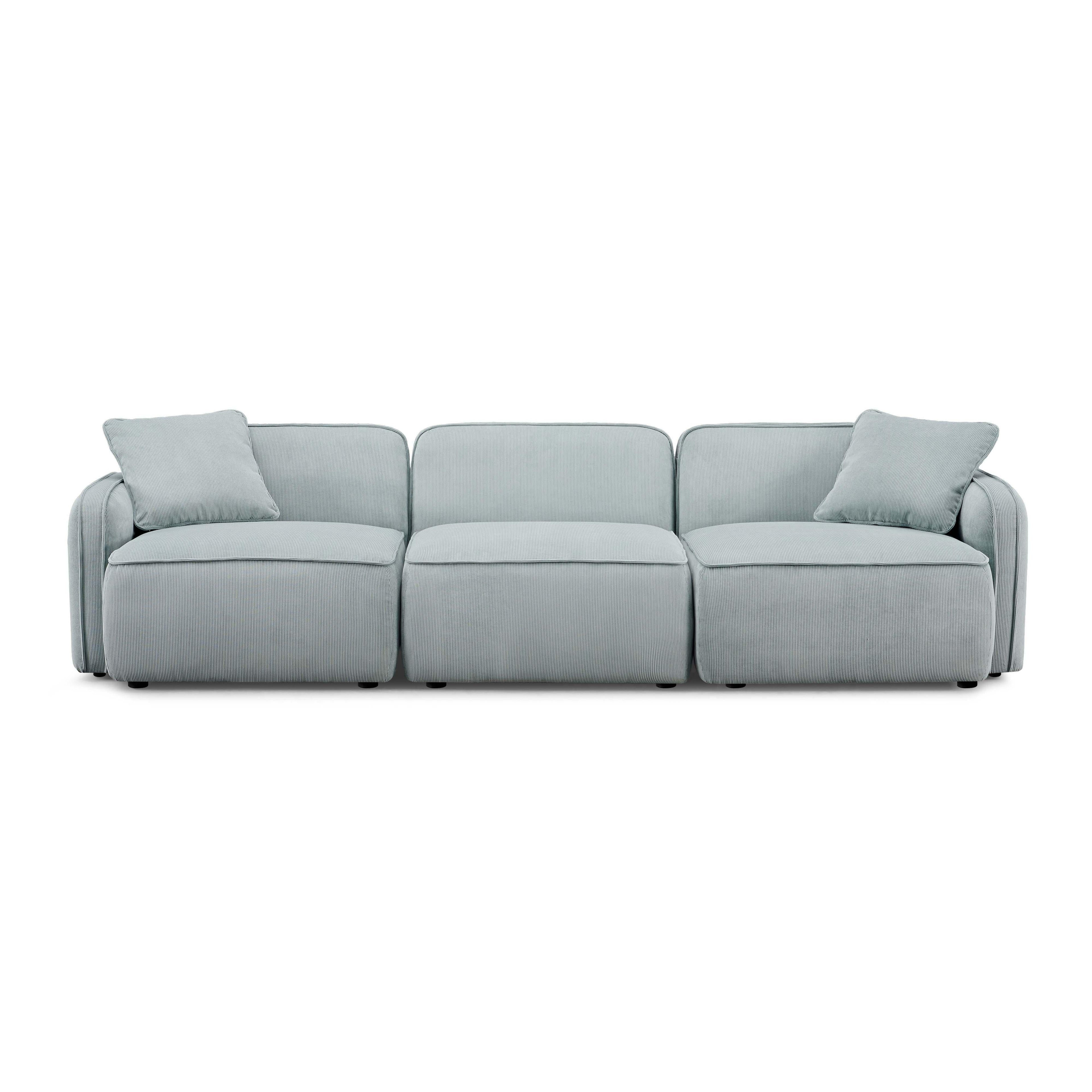 Travie 112" Performance Corduroy Velvet Modular Sofa