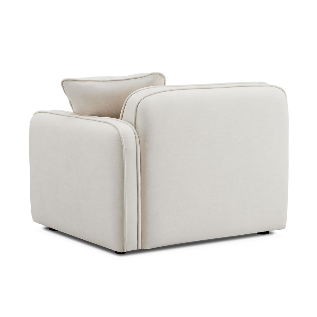Travie Sand Upcycled Performance Linen RAF Corner Chair