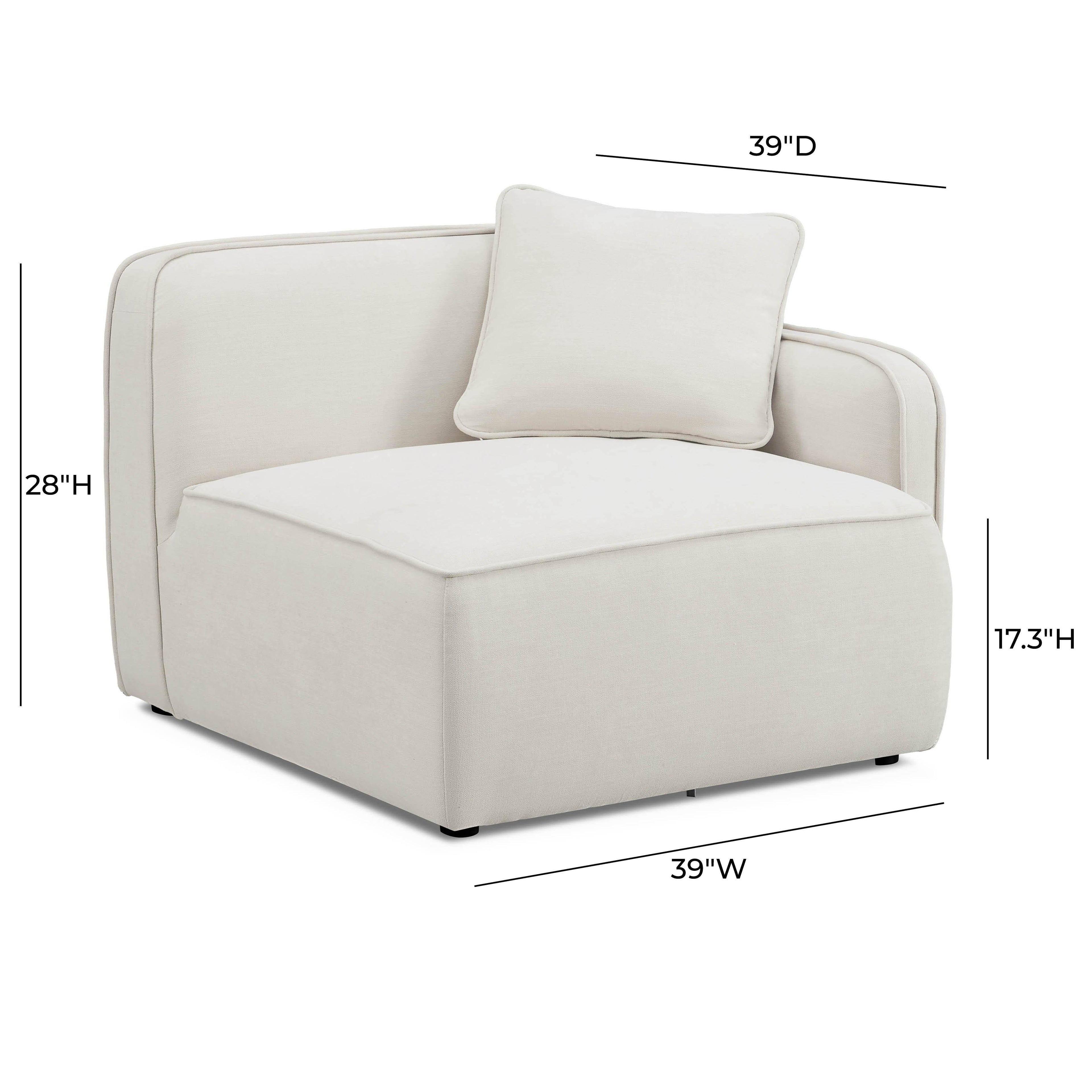Travie Sand Upcycled Performance Linen RAF Corner Chair