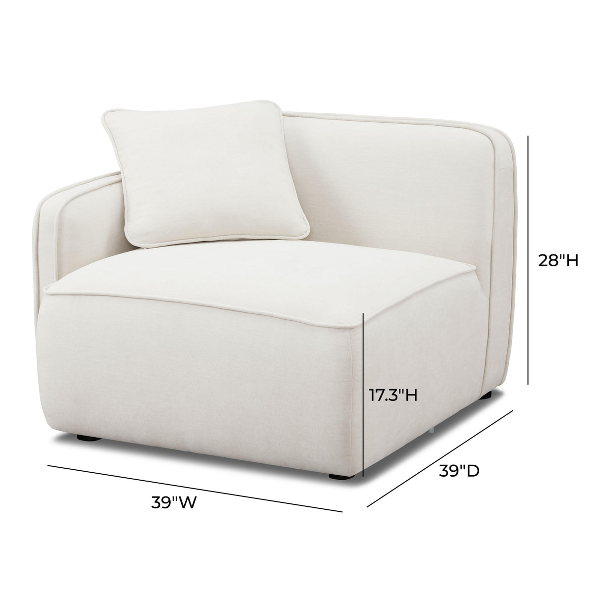Travie Sand Upcycled Performance Linen LAF Corner Chair