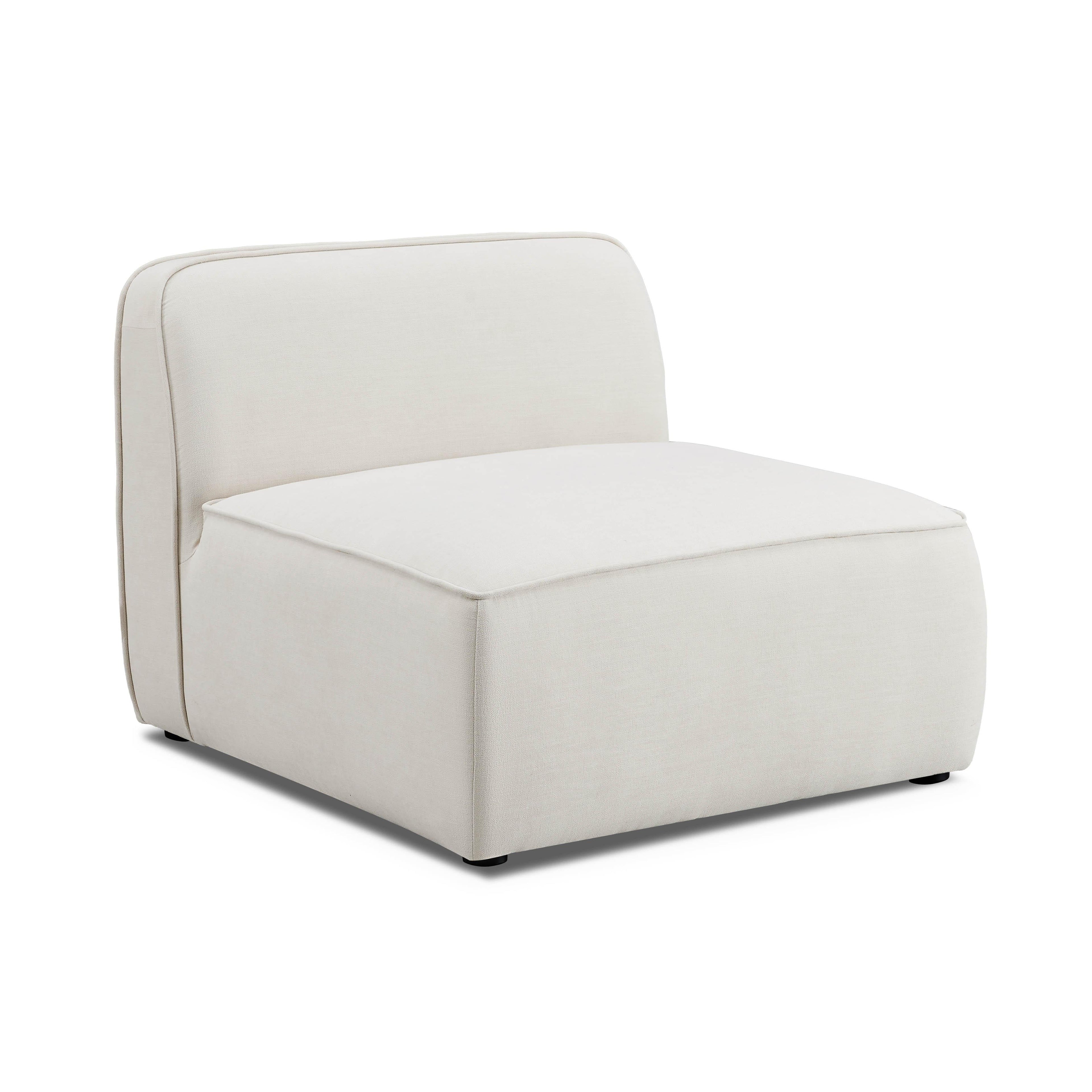 Travie Sand Upcycled Performance Linen Armless Chair
