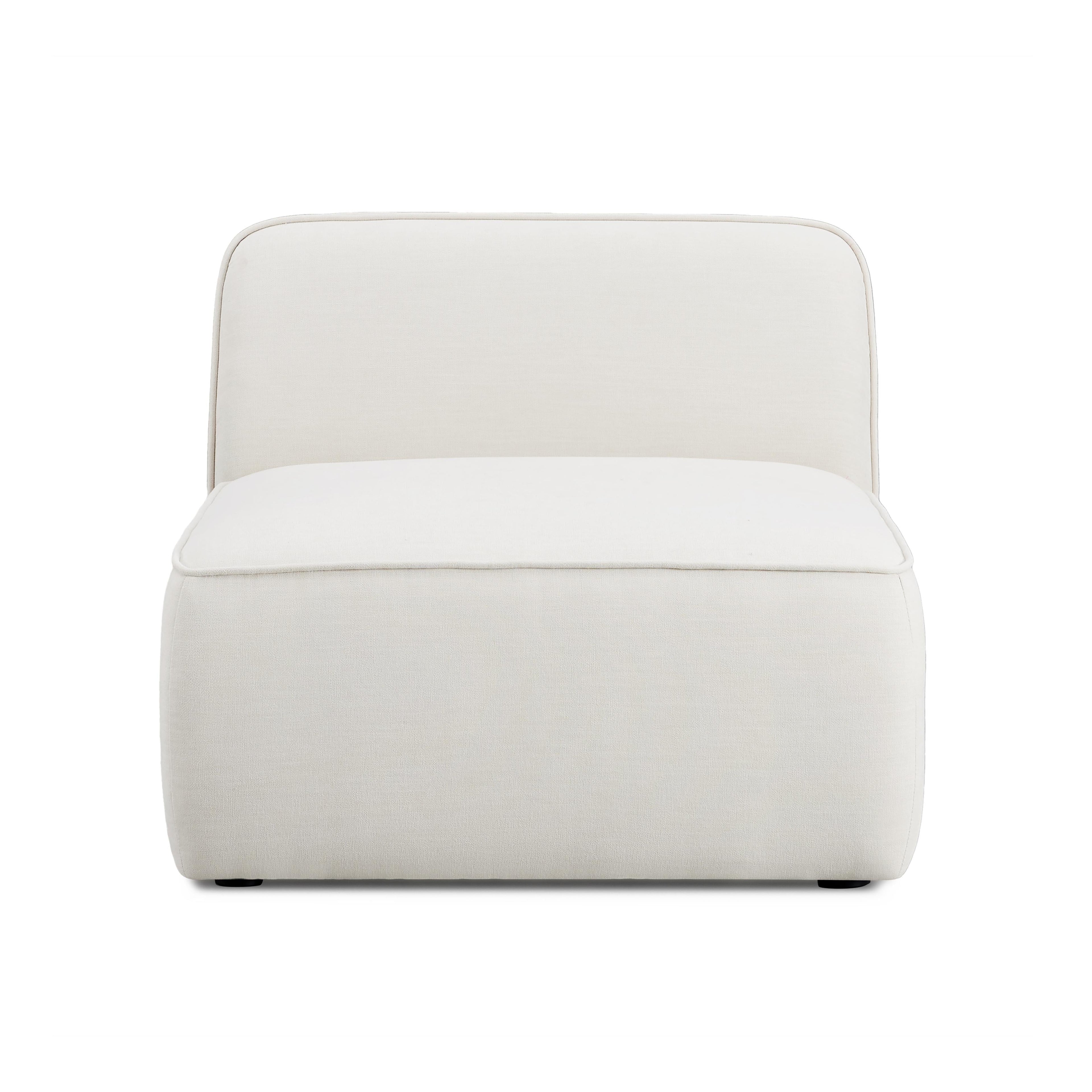 Travie Sand Upcycled Performance Linen Armless Chair