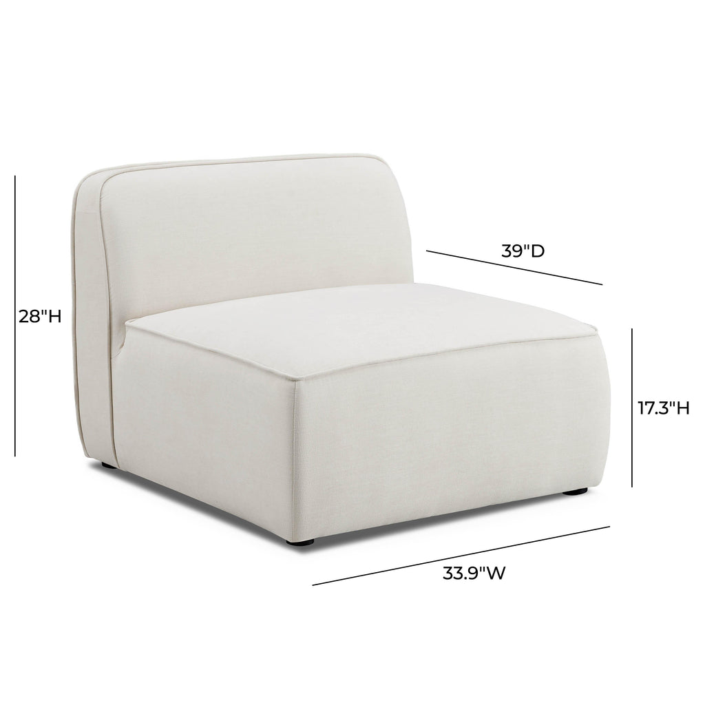 Travie Sand Upcycled Performance Linen Armless Chair