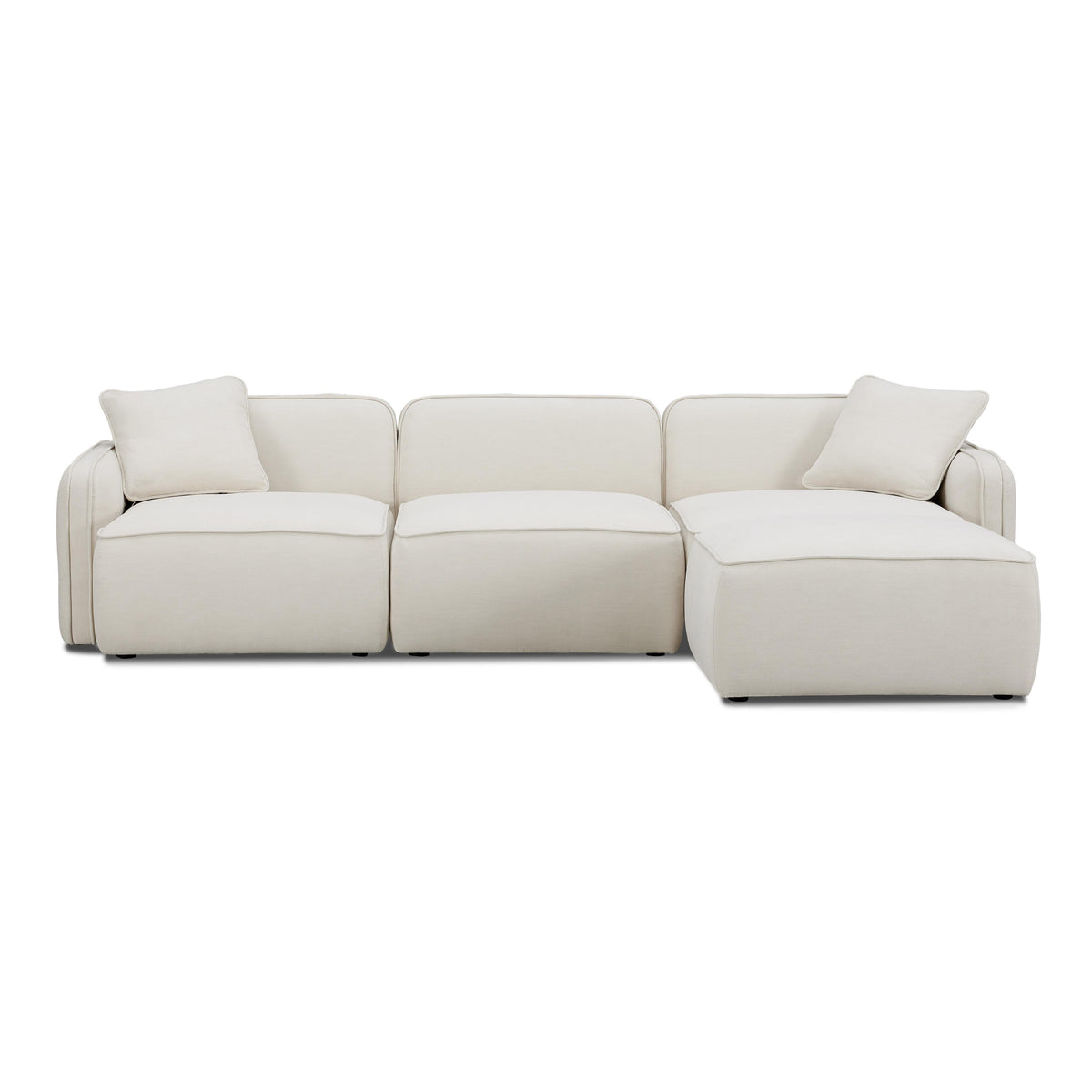 Travie 4-Piece Sand Upcycled Performance Linen Modular Sectional