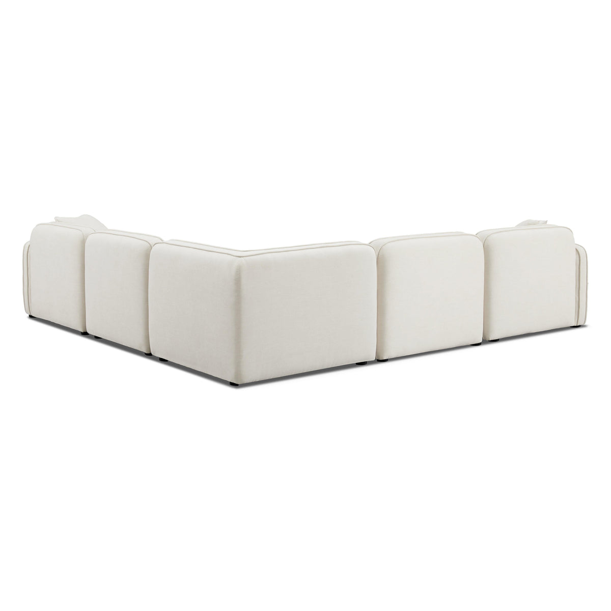 Travie 5-Piece Sand Upcycled Performance Linen Modular L-Sectional