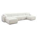 Travie 6-Piece Sand Upcycled Performance Linen Modular U-Sectional