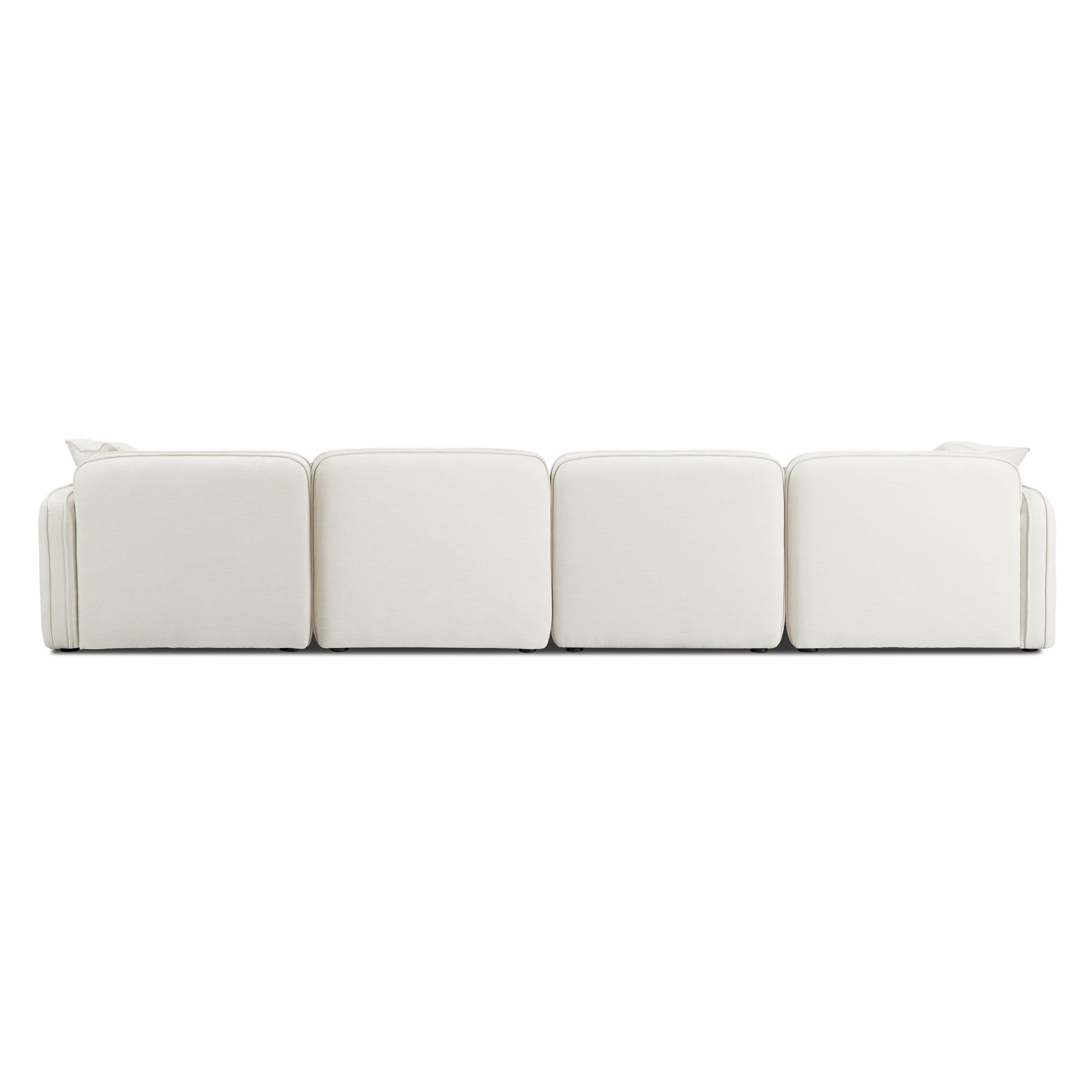 Travie 6-Piece Sand Upcycled Performance Linen Modular U-Sectional
