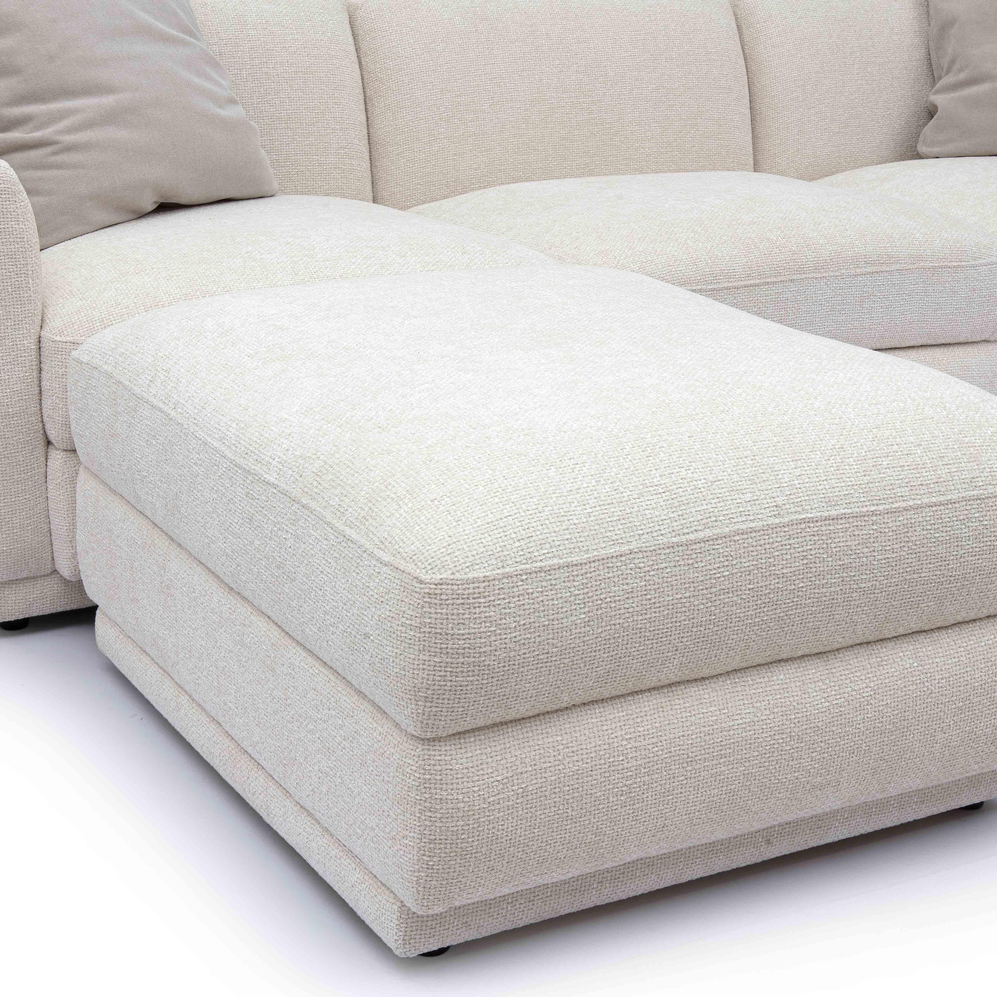 Perry 4-Piece Cream Performance Chenille Modular Sectional