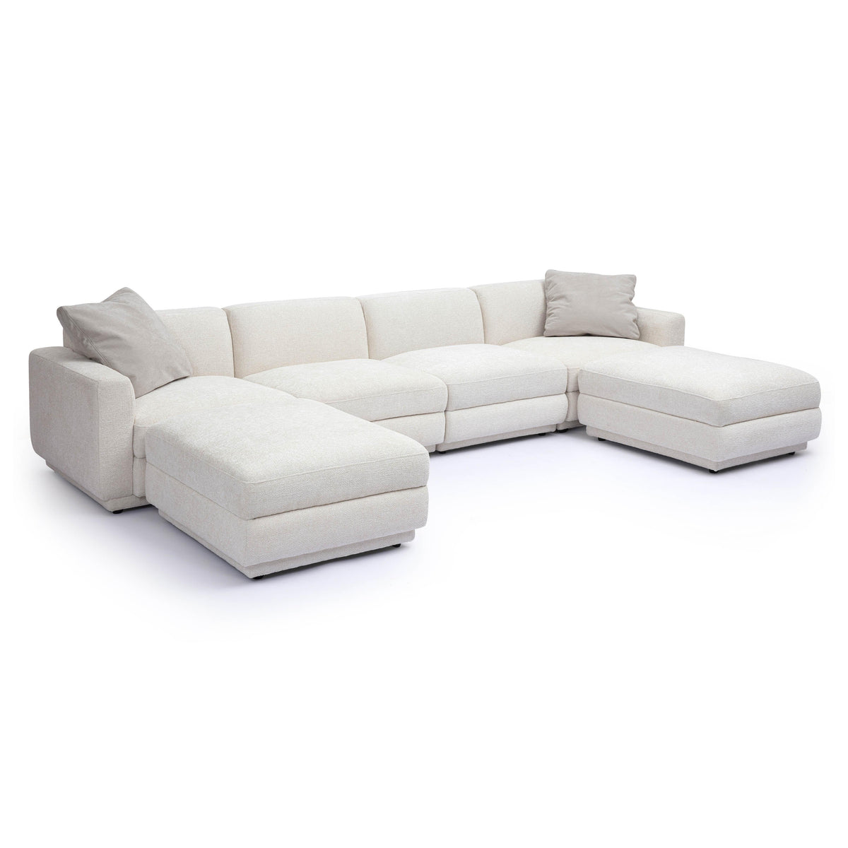 Perry 6-Piece Cream Performance Chenille Modular U-Sectional