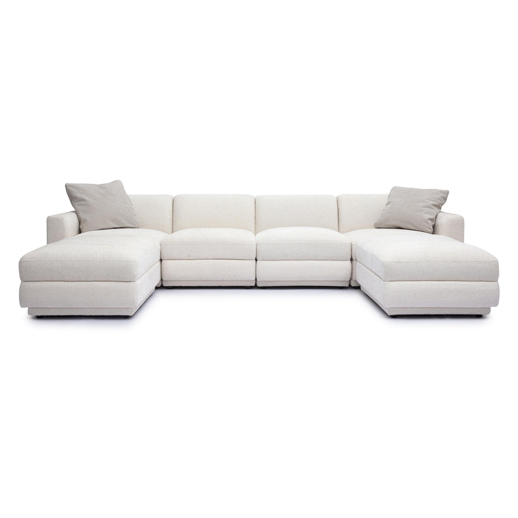 Perry 6-Piece Cream Performance Chenille Modular U-Sectional