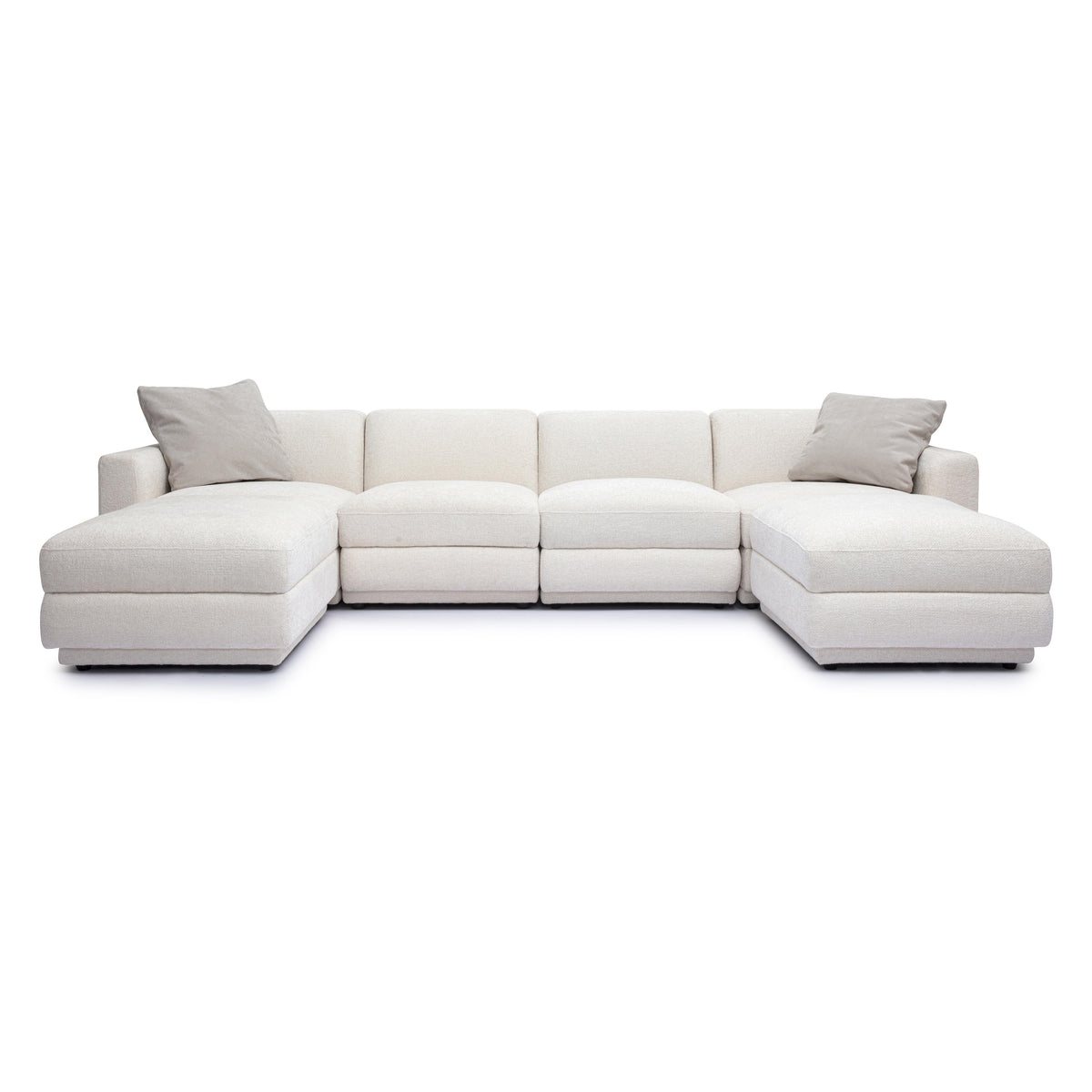 Perry 6-Piece Cream Performance Chenille Modular U-Sectional