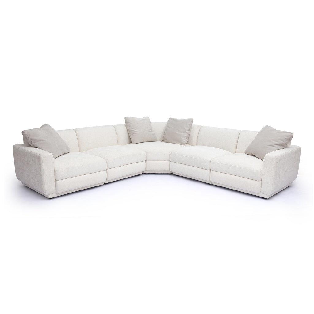 Perry 5-Piece Cream Performance Chenille Modular L-Sectional