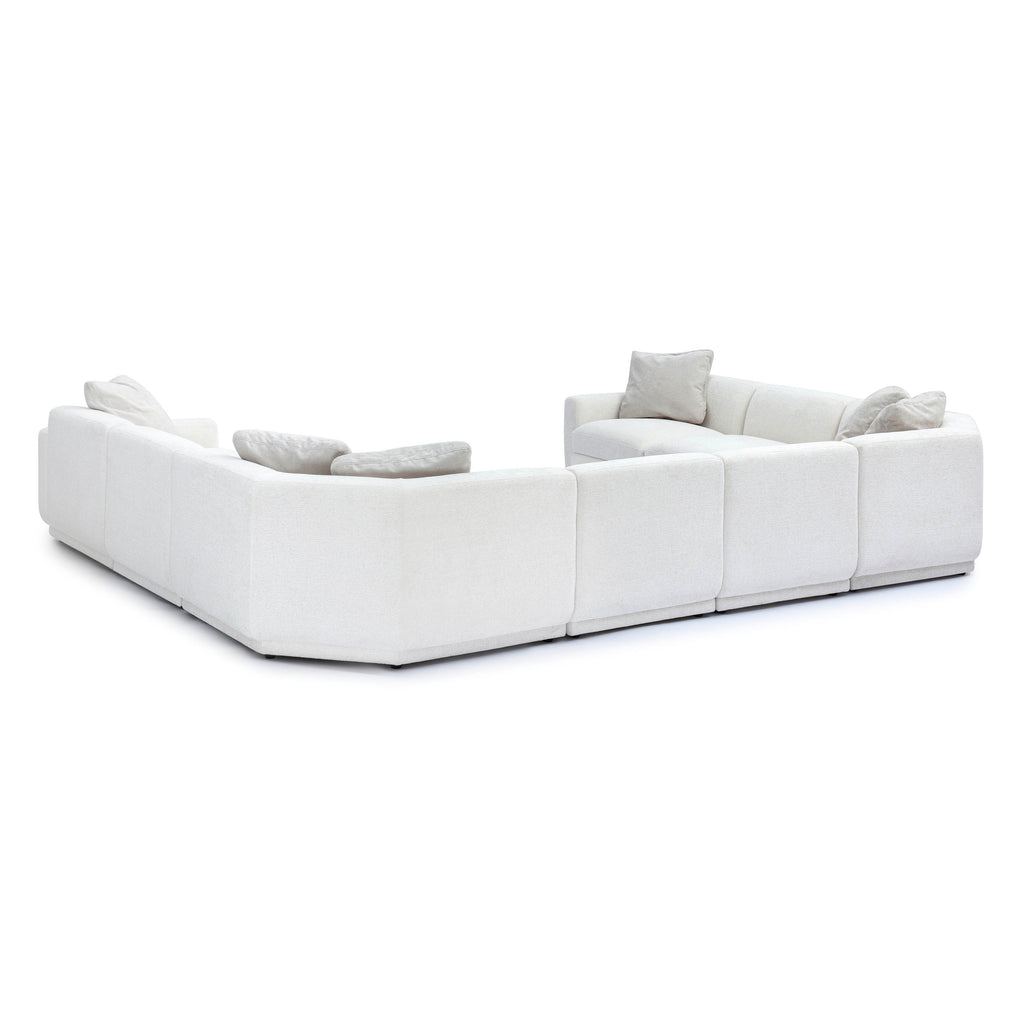 Perry 8-Piece Cream Performance Chenille Modular Large U-Sectional