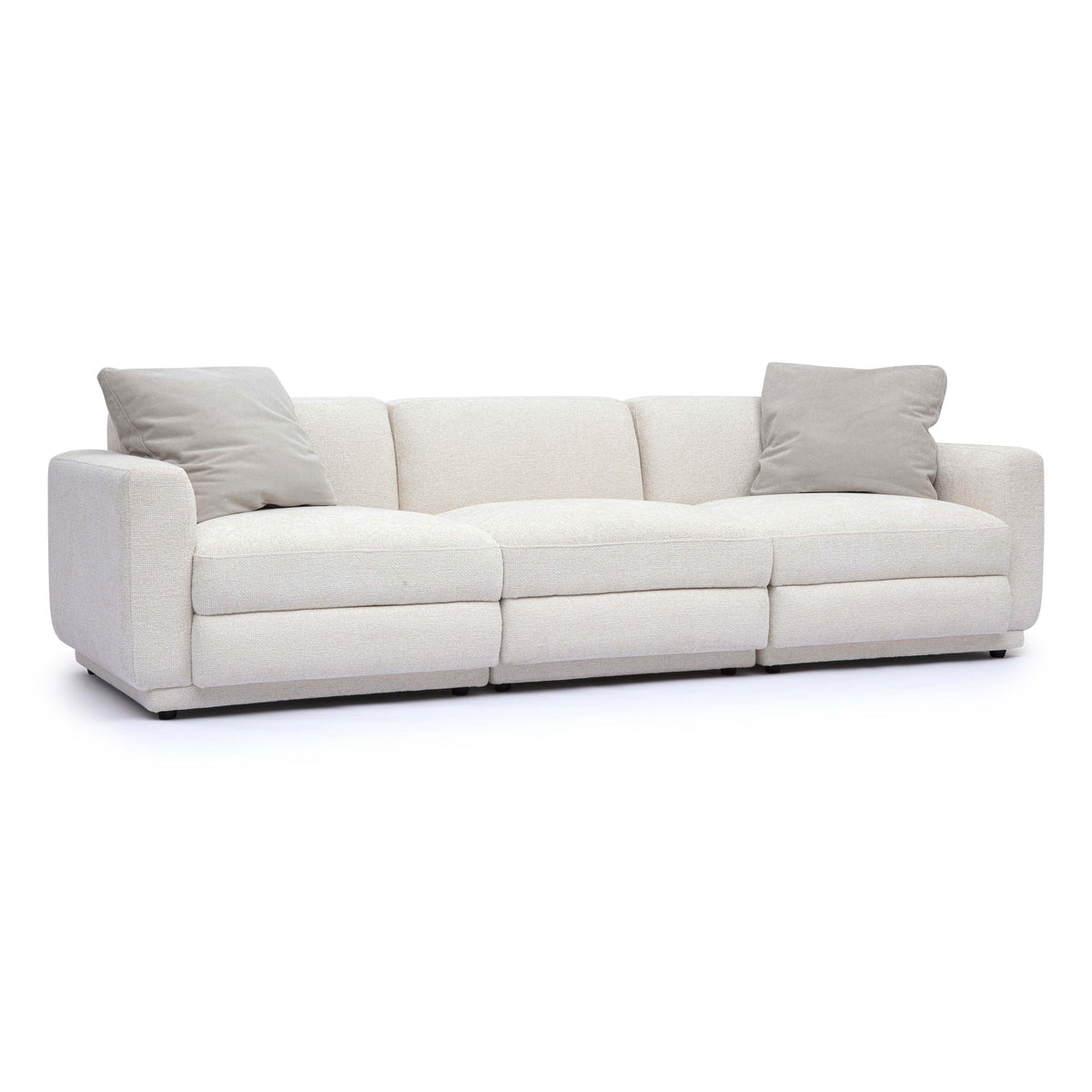 Perry 96" Cream Performance Chenille Modular Sofa