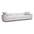 Perry 124" Cream Performance Chenille Modular Long Sofa