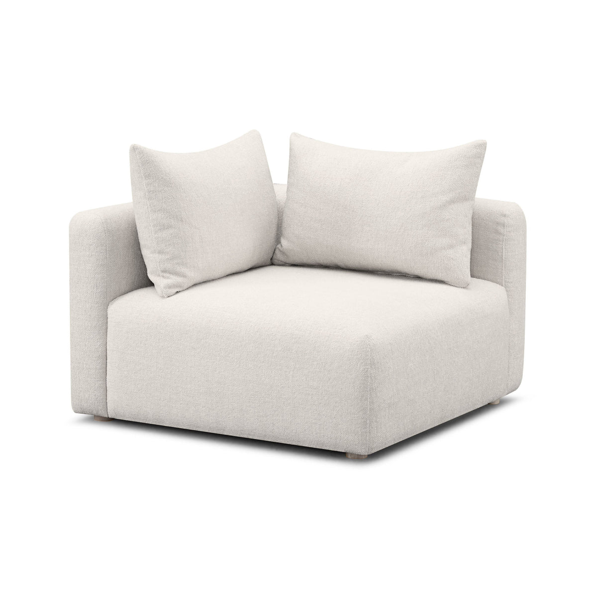 Hangover Contract-Grade Textured Fabric Modular Corner Chair — Cream null