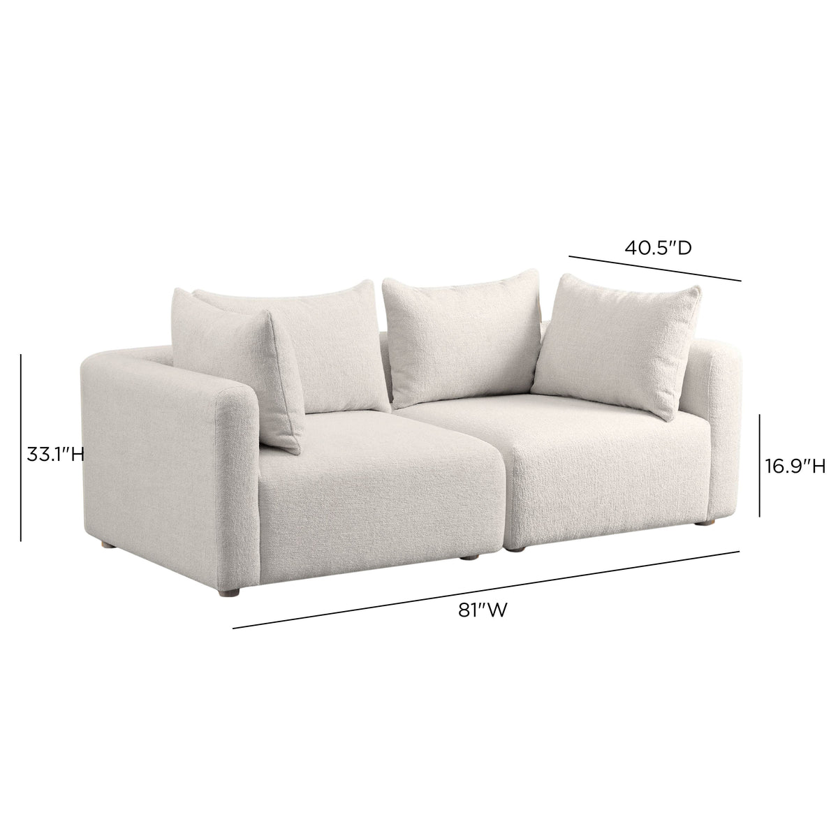 Hangover 81" Modular Loveseat