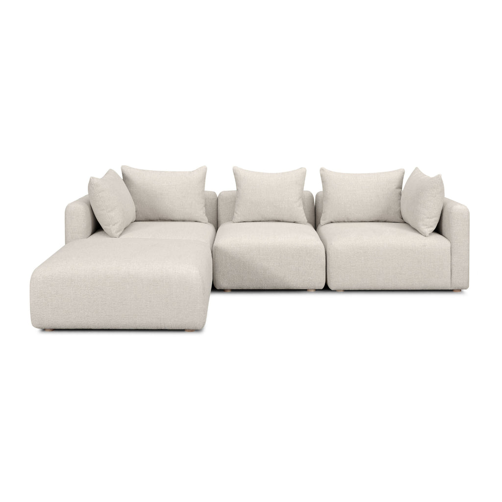 Hangover 4-Piece Contract-Grade Textured Fabric Modular Sectional