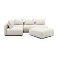 Hangover 4-Piece Contract-Grade Textured Fabric Modular Chaise Sectional
