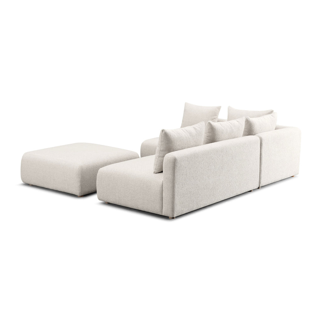 Hangover 4-Piece Contract-Grade Textured Fabric Modular Chaise Sectional