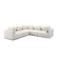 Hangover 5-Piece Contract-Grade Textured Fabric Modular L-Sectional